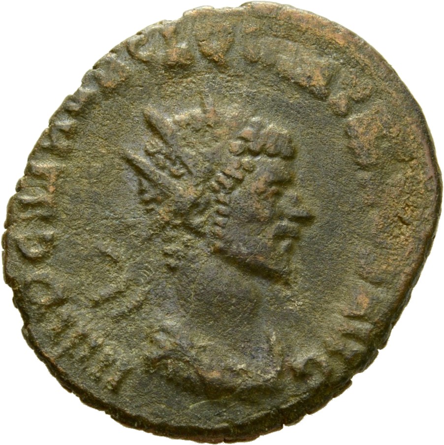 RIC V Quintillus 33 Quintillus obverse, Bust of Quintillus, radiate, draped, right