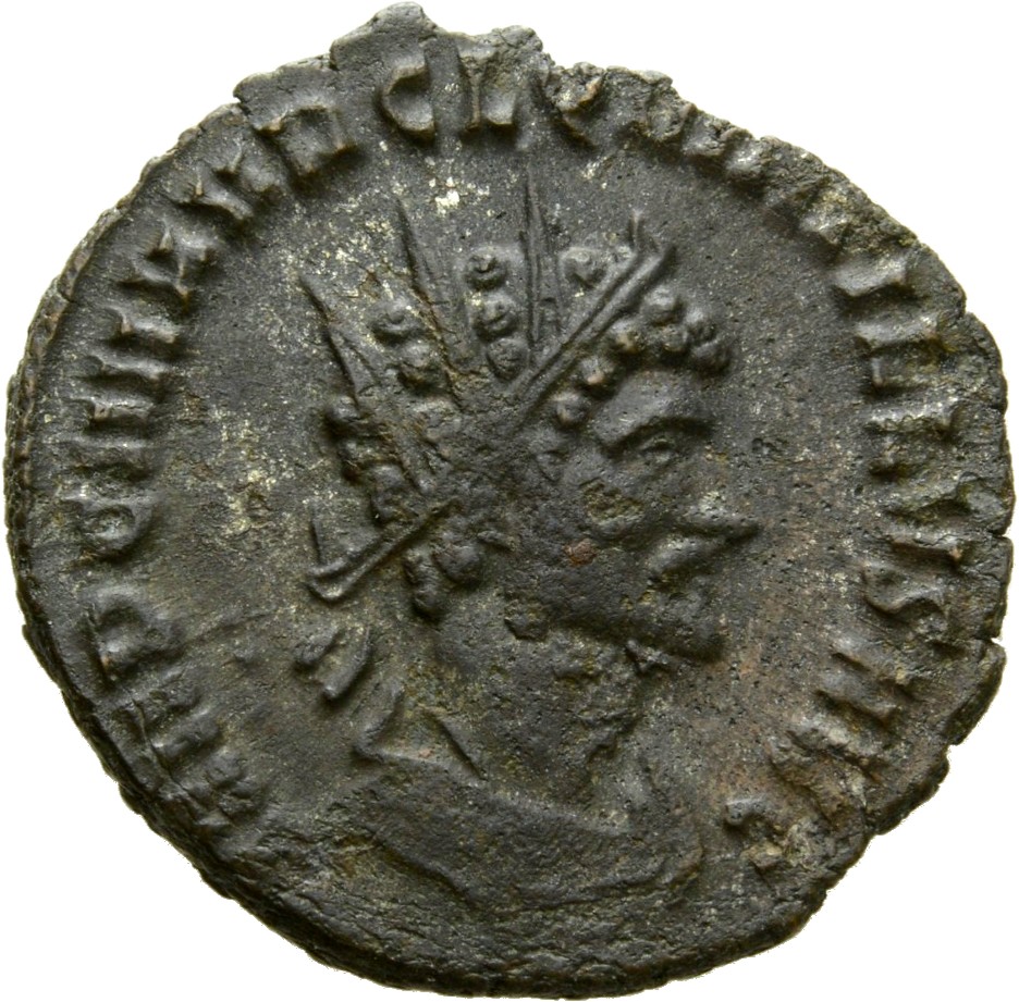 RIC V Quintillus 35 Quintillus obverse, Bust of Quintillus, radiate, draped, right