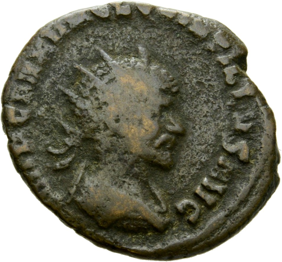 RIC V Quintillus 35 Quintillus obverse — Bust of Quintillus, radiate, draped, right