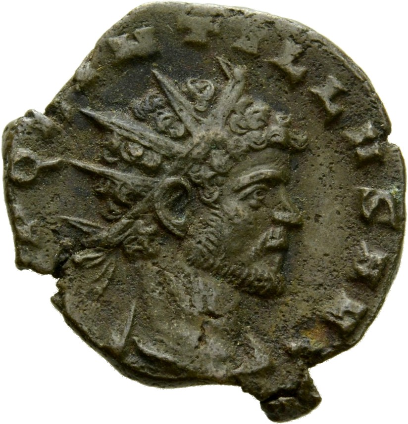 RIC V Quintillus 47 Quintillus obverse, Bust of Quintillus, radiate, draped, right or bust of Quintillus, radiate, draped,...