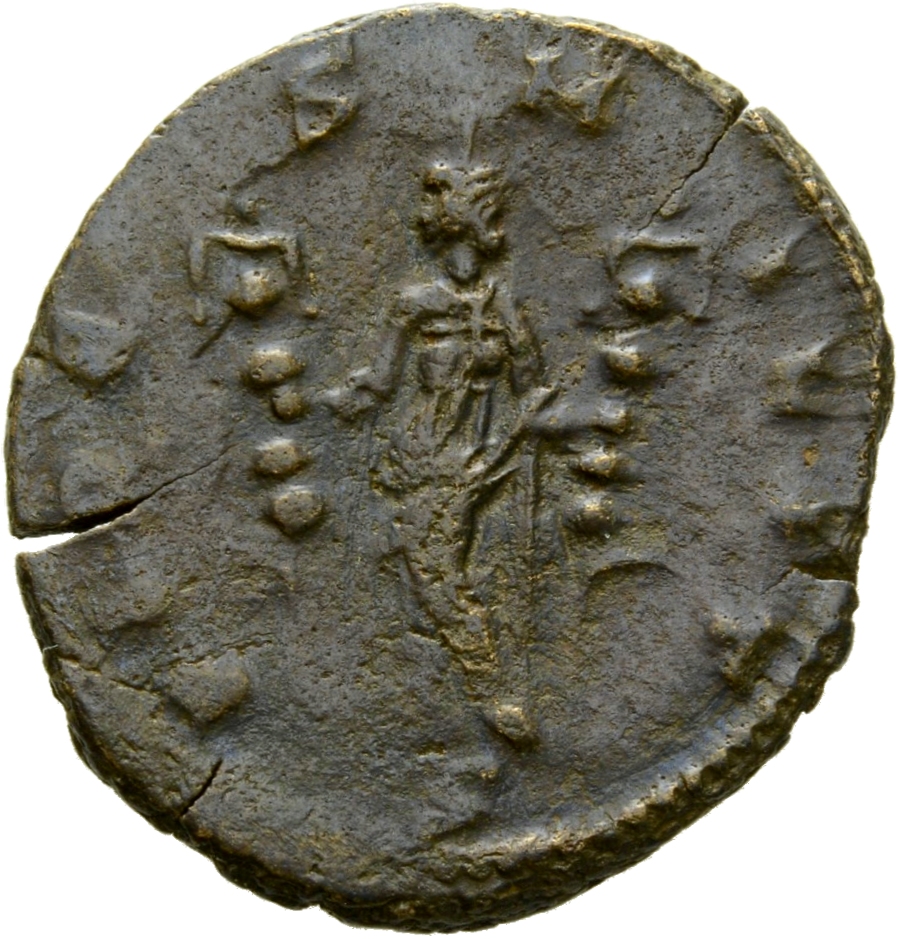 RIC V Quintillus 52 Quintillus reverse, Fides, draped, standing, holding ensign in each hand