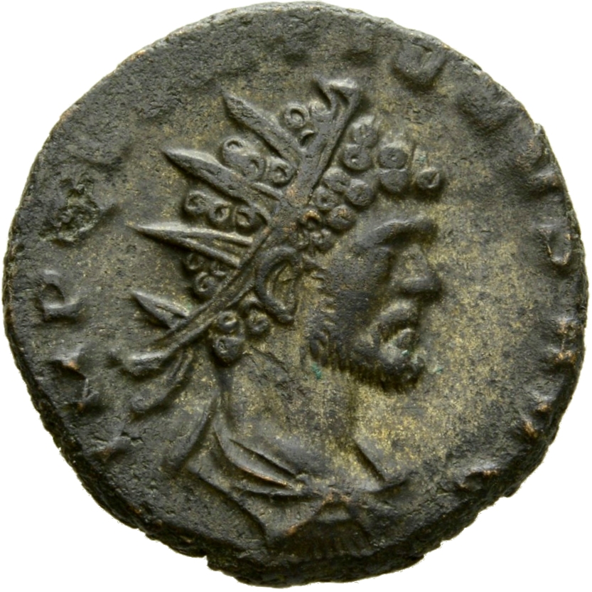 RIC V Quintillus 58 Quintillus obverse, Bust of Quintillus, radiate, draped, right