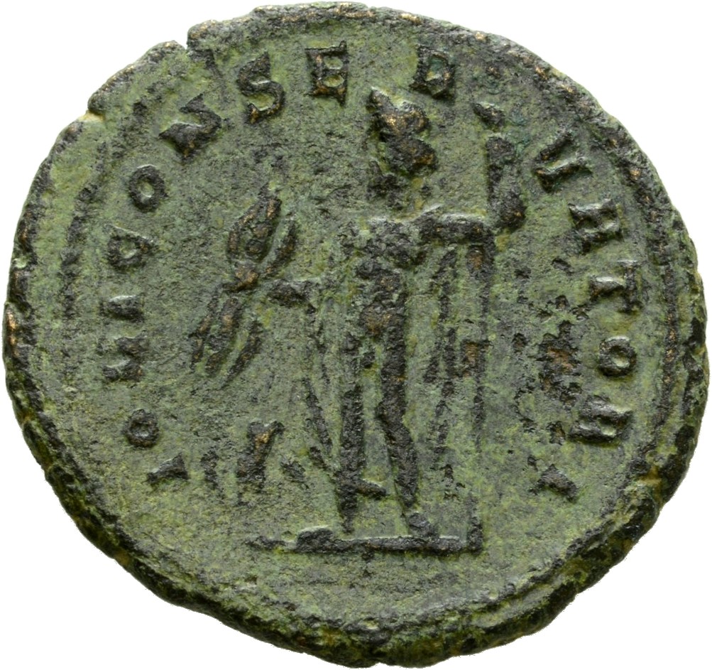RIC V Quintillus 84 Quintillus reverse, Jupiter, standing left, holding thunderbolt in right hand and sceptre in left hand...