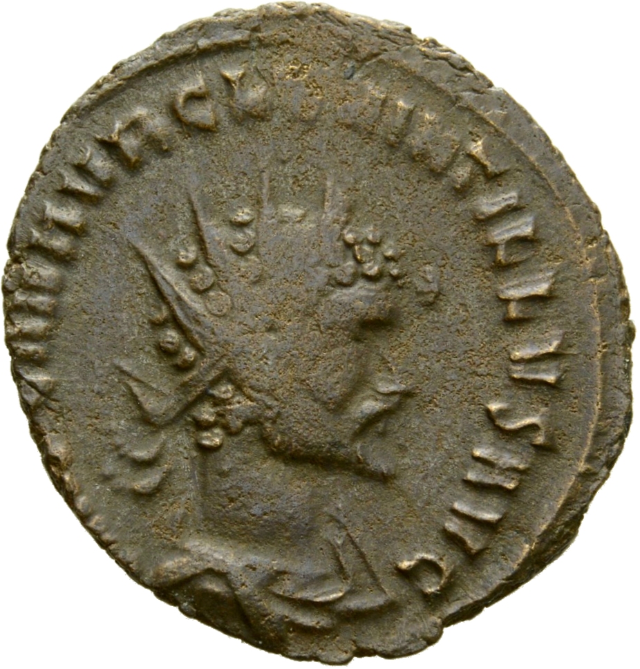 RIC V Quintillus 9 Quintillus obverse, Bust of Quintillus, radiate, draped, right