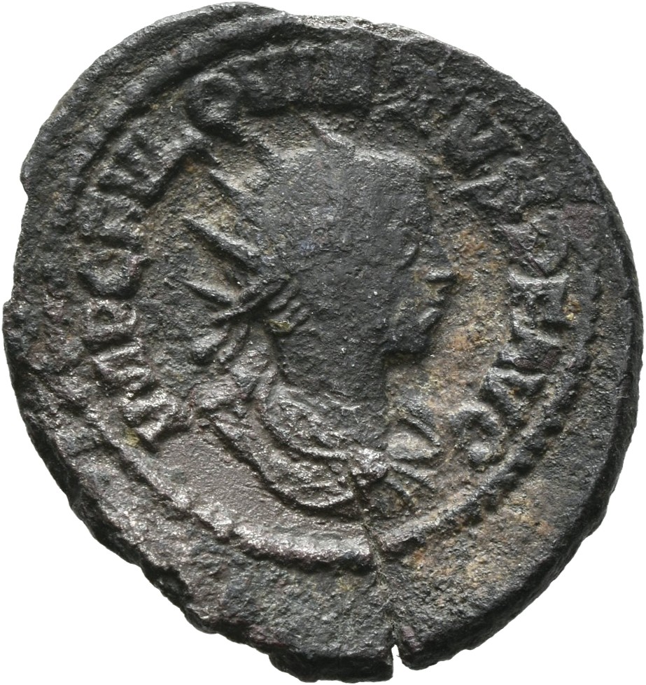 RIC V Quietus 5 Quietus obverse, Bust of Quietus, radiate, draped, right