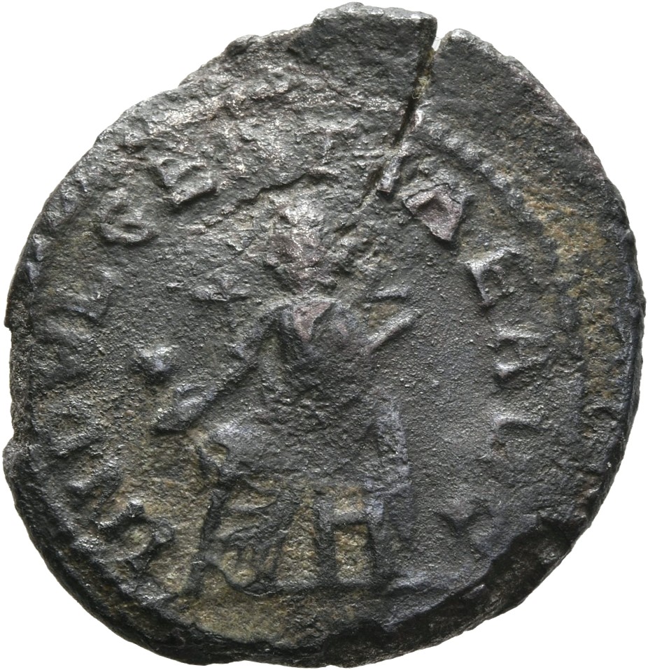 RIC V Quietus 5 Quietus reverse, Indulgentia, draped, seated left, holding patera in right hand sceptre in left hand