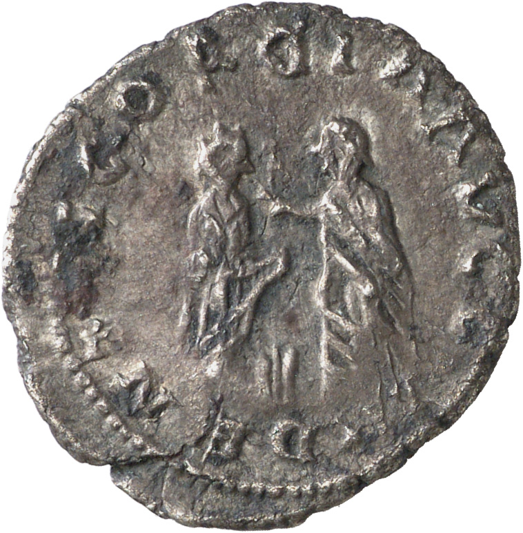 RIC V Regalianus 1 Regalianus reverse, Regalianus and Dryantilla, standing facing each other; between, altar