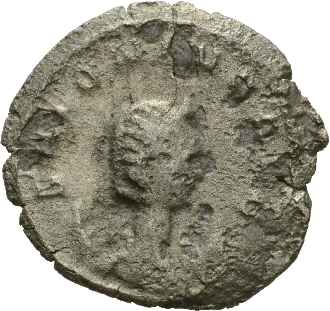 RIC V Salonina 26 Valerian obverse, Bust of Salonina, diademed, draped, on crescent, right