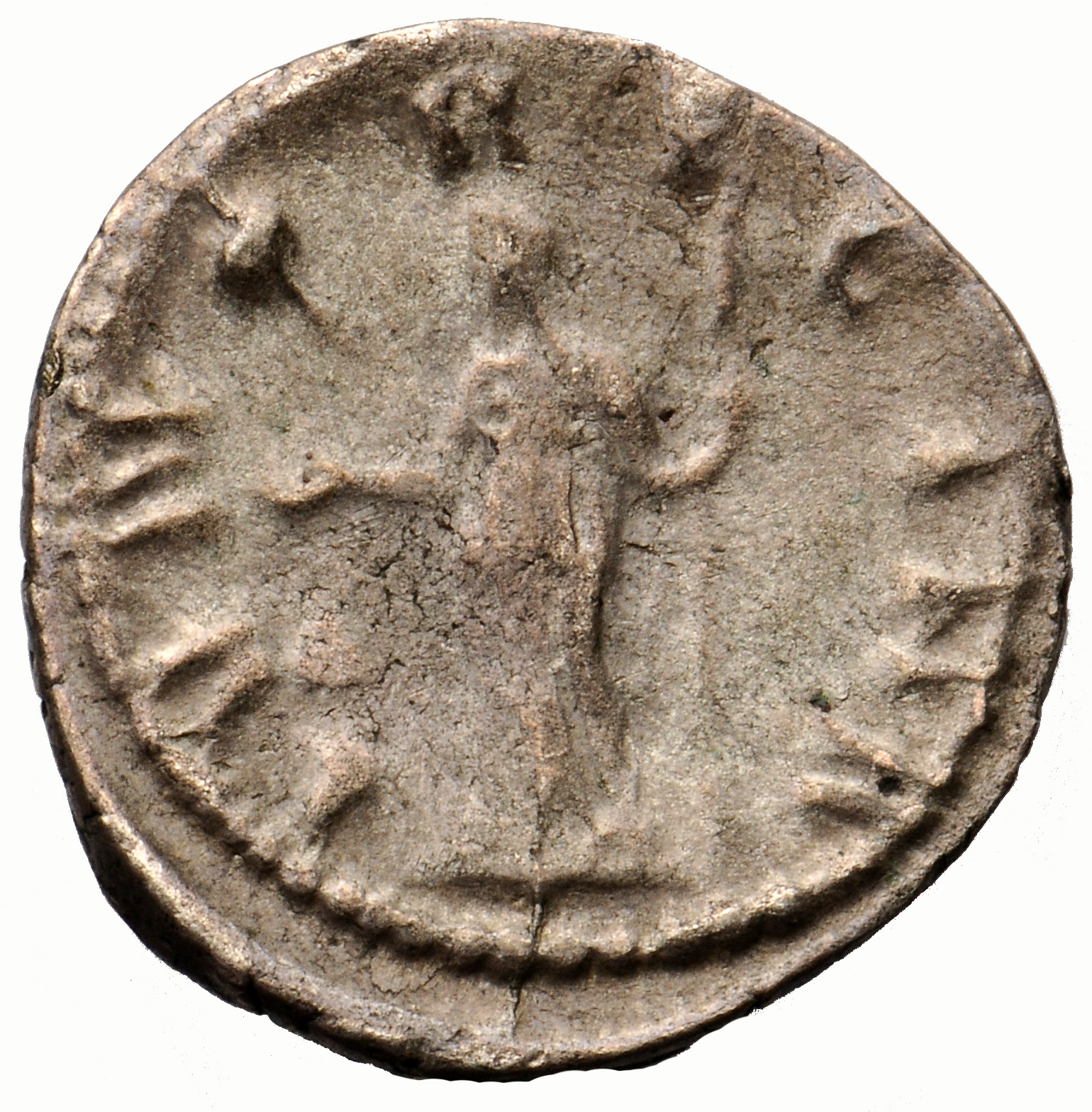RIC V Salonina 29 Valerian reverse, Juno, draped, standing left, holding patera in right hand and sceptre in left hand
