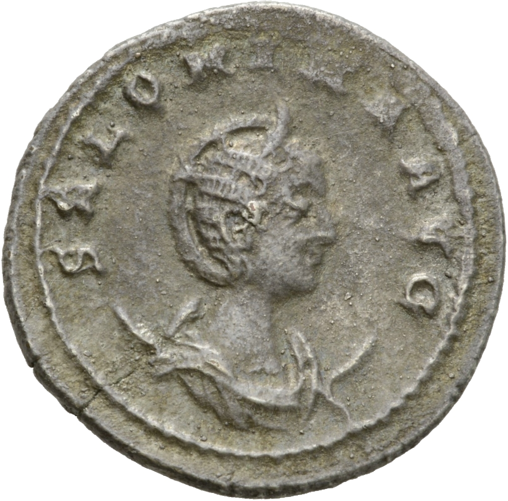 RIC V Salonina 67: Subtype 3 Valerian obverse, Bust of Salonina, diademed, draped, on crescent, right