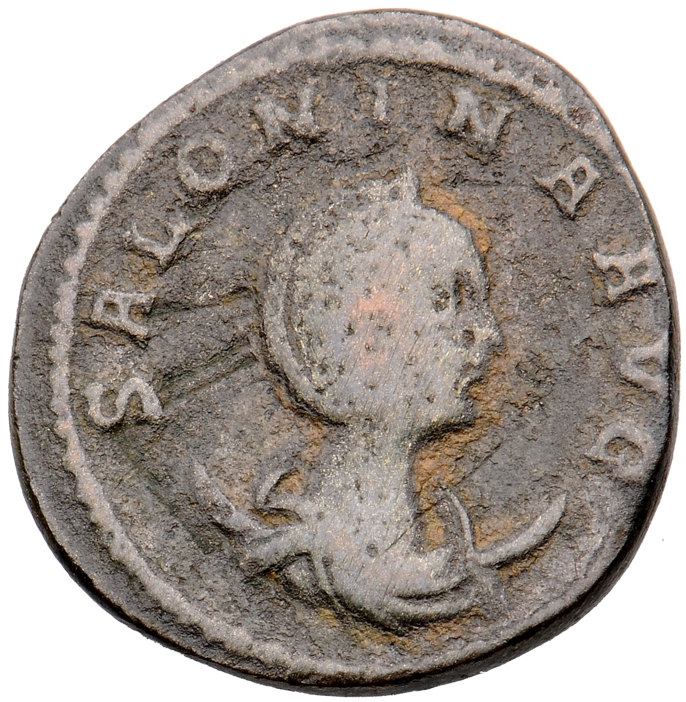RIC V Salonina 67: Subtype 3 Valerian obverse, Bust of Salonina, diademed, draped, on crescent, right
