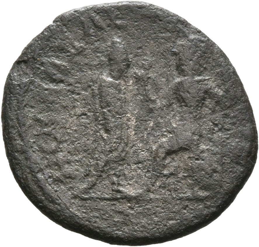RIC V Salonina 67 Valerian reverse, Gallienus, receiving Victory from Roma, seated left, holding spear in left hand