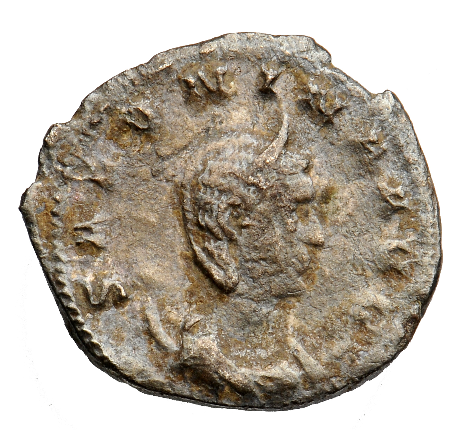 RIC V Salonina 68 Valerian obverse, Bust of Salonina, diademed, draped, on crescent, right