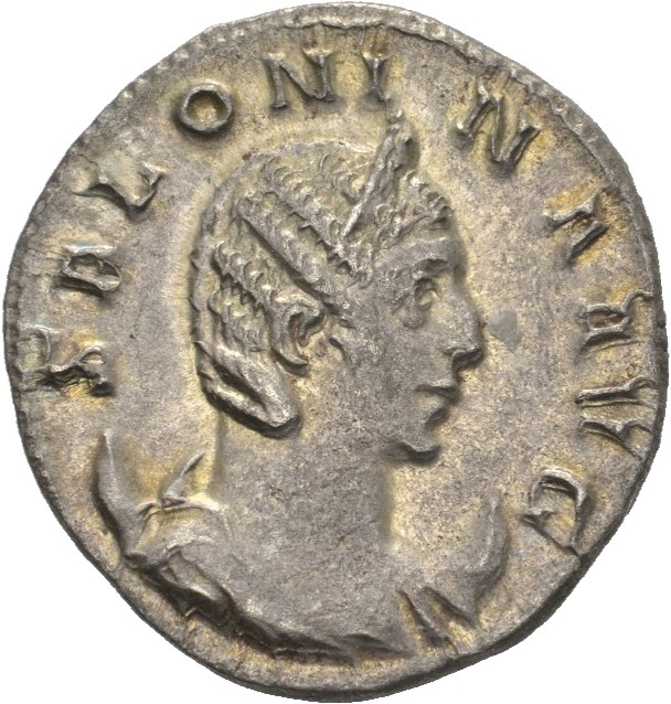 RIC V Salonina 70 Valerian obverse, Bust of Salonina, diademed, draped, on crescent, right