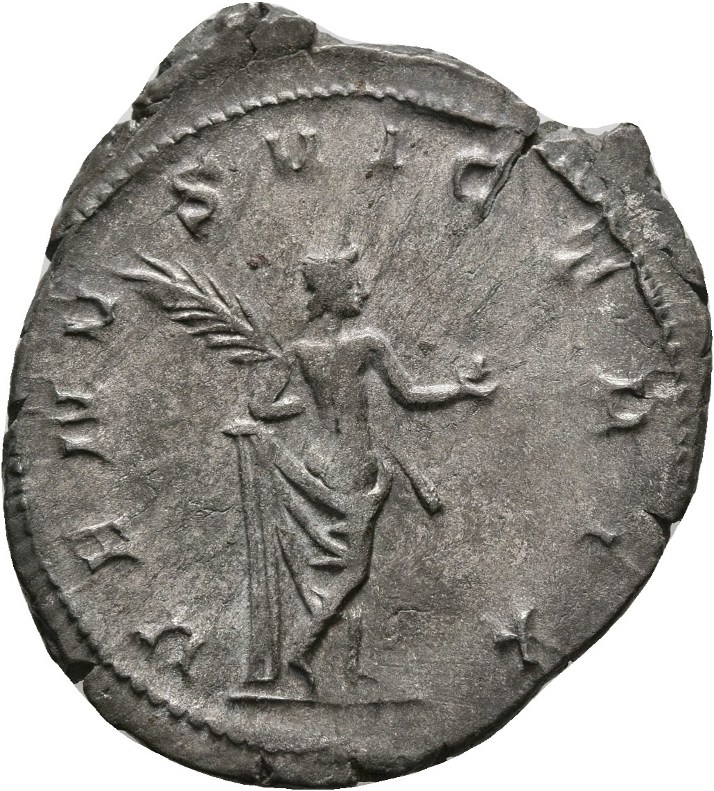RIC V Salonina 8 Valerian reverse, Venus, with drapery falling below hips, standing left, leaning on column