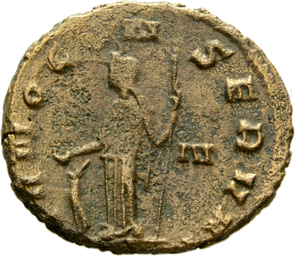 Gallienus reverse — Juno, draped, standing left, holding patera in right hand and sceptre in left hand; at her feet, peacock