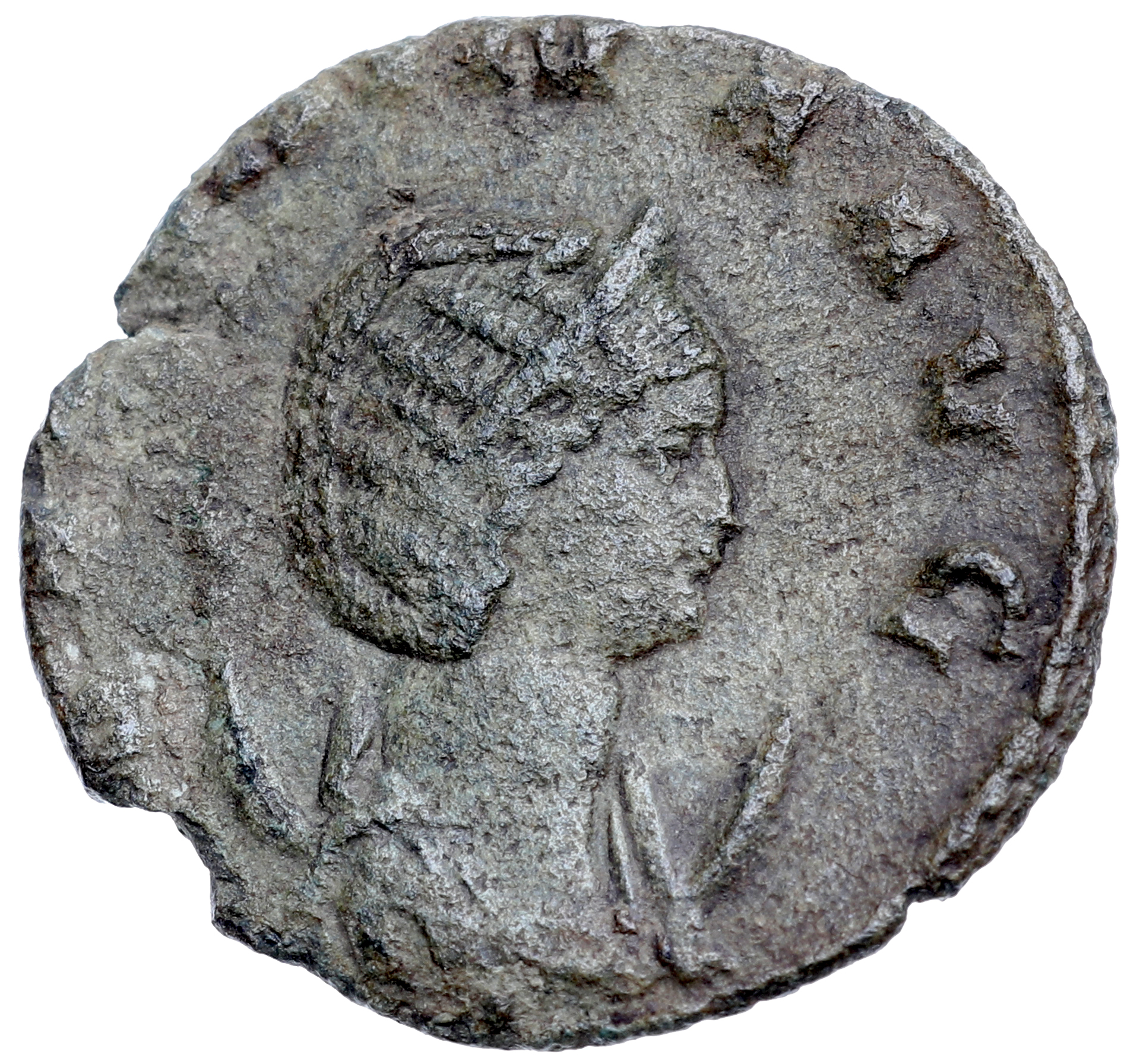Gallienus obverse — Bust of Salonina, diademed, draped, right, on crescent