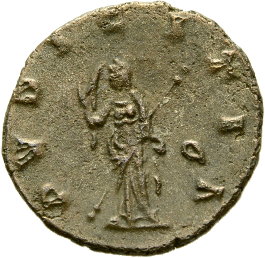 RIC V Salonina (2) 24 Gallienus reverse, Pudicitia, draped, standing left, raising veil with right hand and holding sceptr...