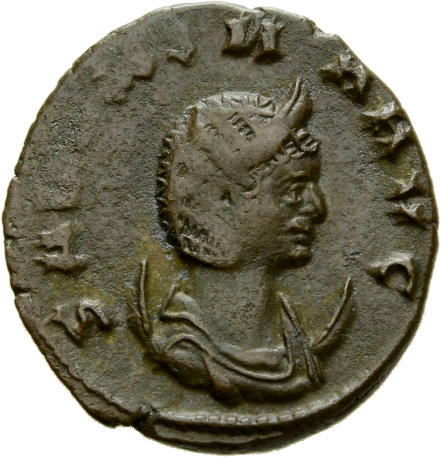 RIC V Salonina (2) 24 Gallienus obverse, Bust of Salonina, diademed, draped, right, on crescent