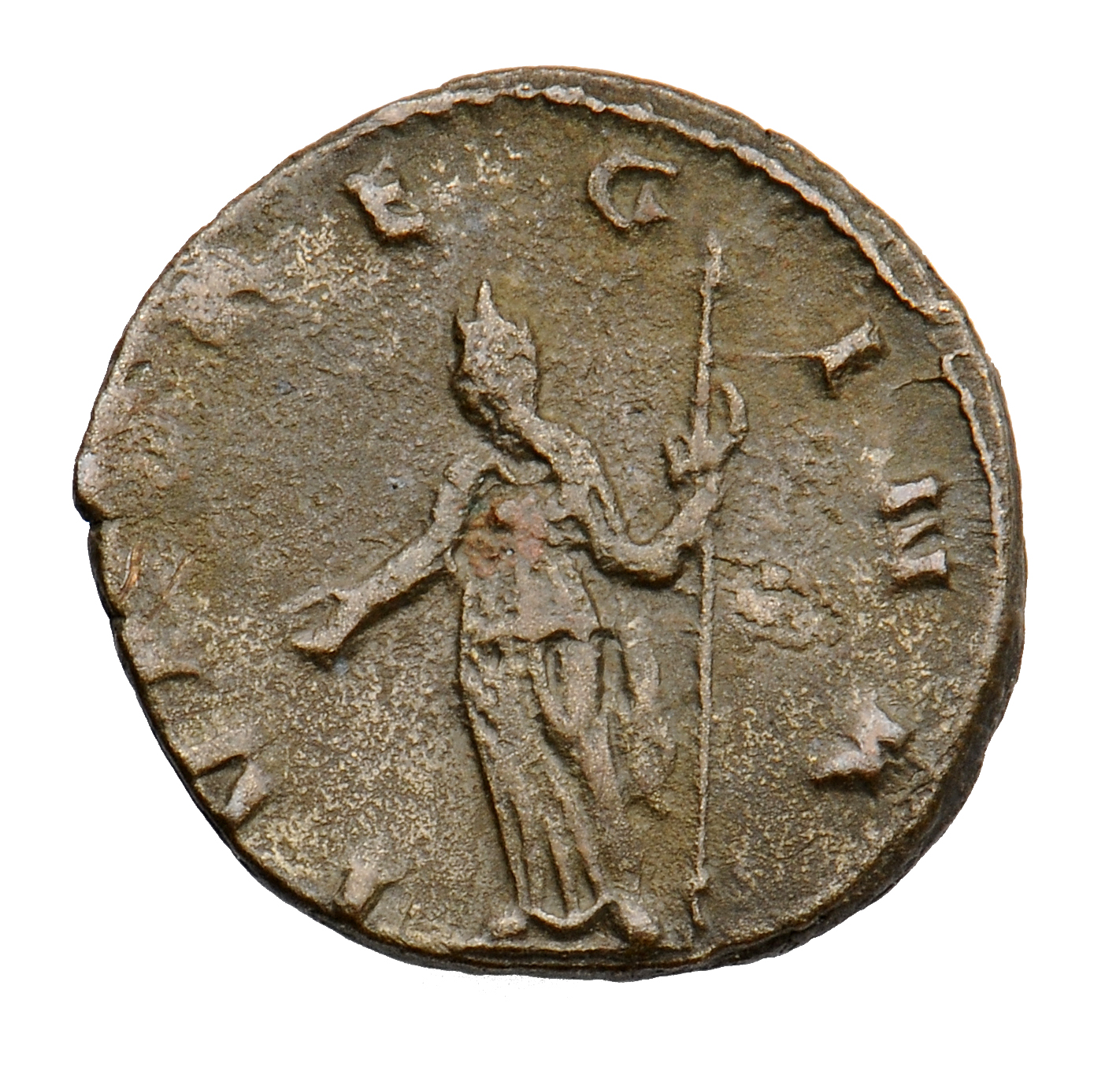 RIC V Salonina (2) 29 Gallienus reverse, Uberitas, standing left, holding purse in right hand and cornucopiae in left hand