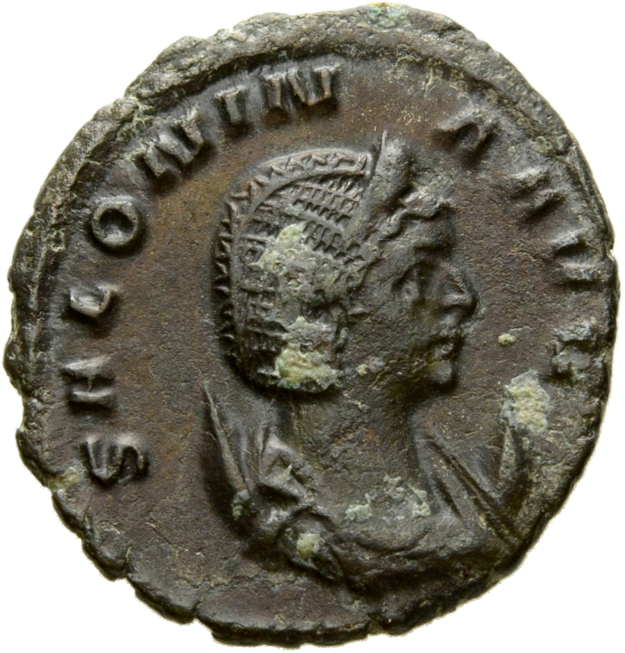 RIC V Salonina (2) 32 Gallienus obverse, Bust of Salonina, diademed, draped, right, on crescent