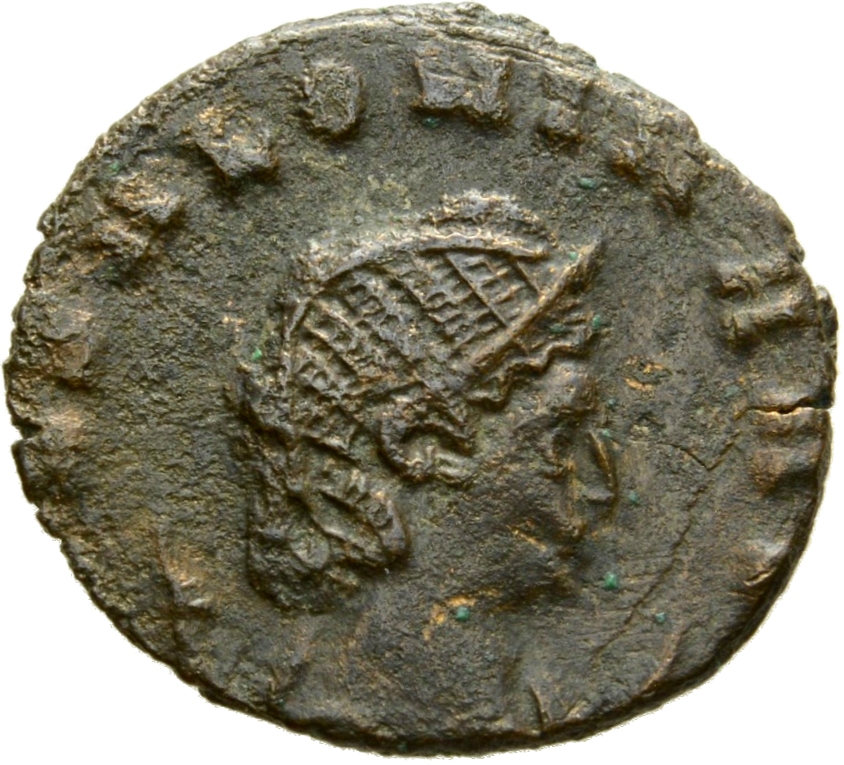Gallienus obverse — Bust of Salonina, diademed, draped, right, on crescent