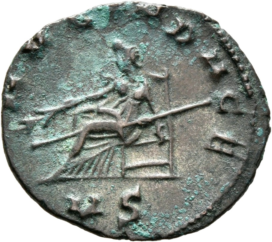 RIC V Salonina (2) 58 Gallienus reverse, Salonina, draped, seated left, holding olive-branch in right hand and sceptre in ...
