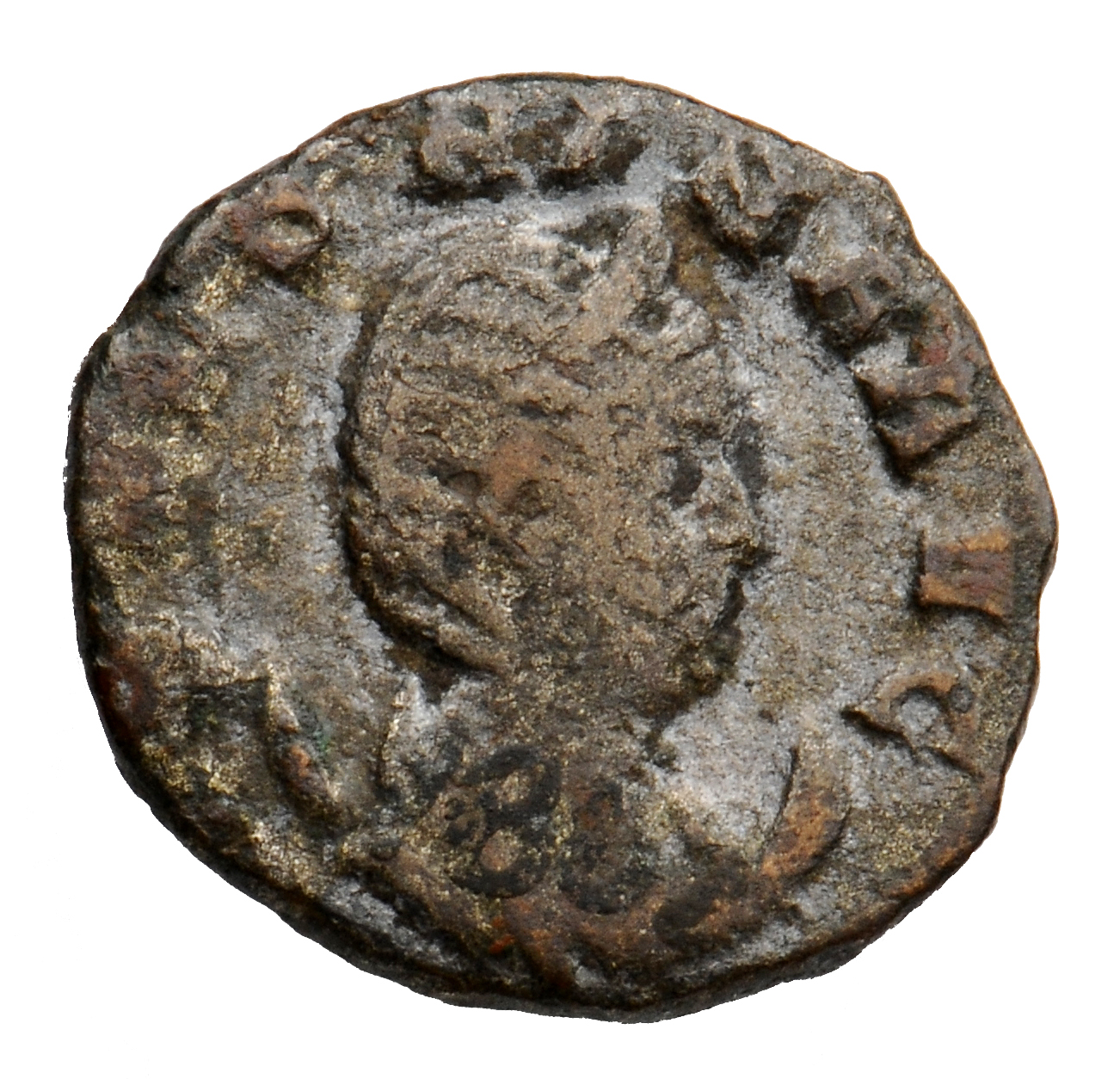 Gallienus obverse — Bust of Salonina, diademed, draped, right, on crescent