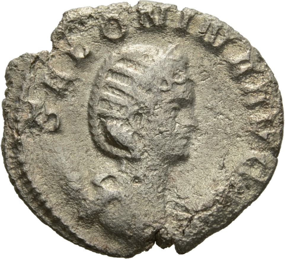 Gallienus obverse — Bust of Salonina, diademed, draped, right, on crescent