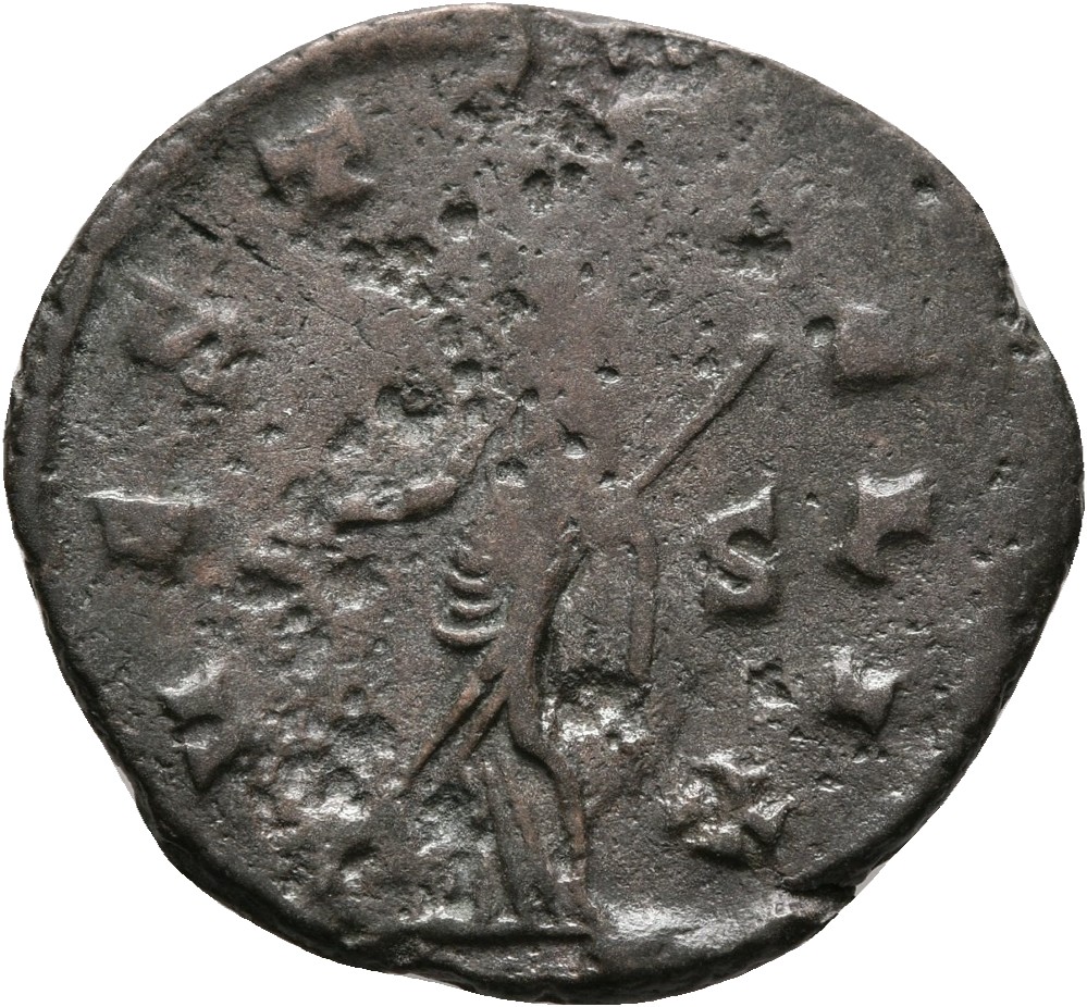 RIC V Salonina (2) 69 Gallienus reverse, Vesta, draped, standing left, holding patera in right hand and sceptre in left hand