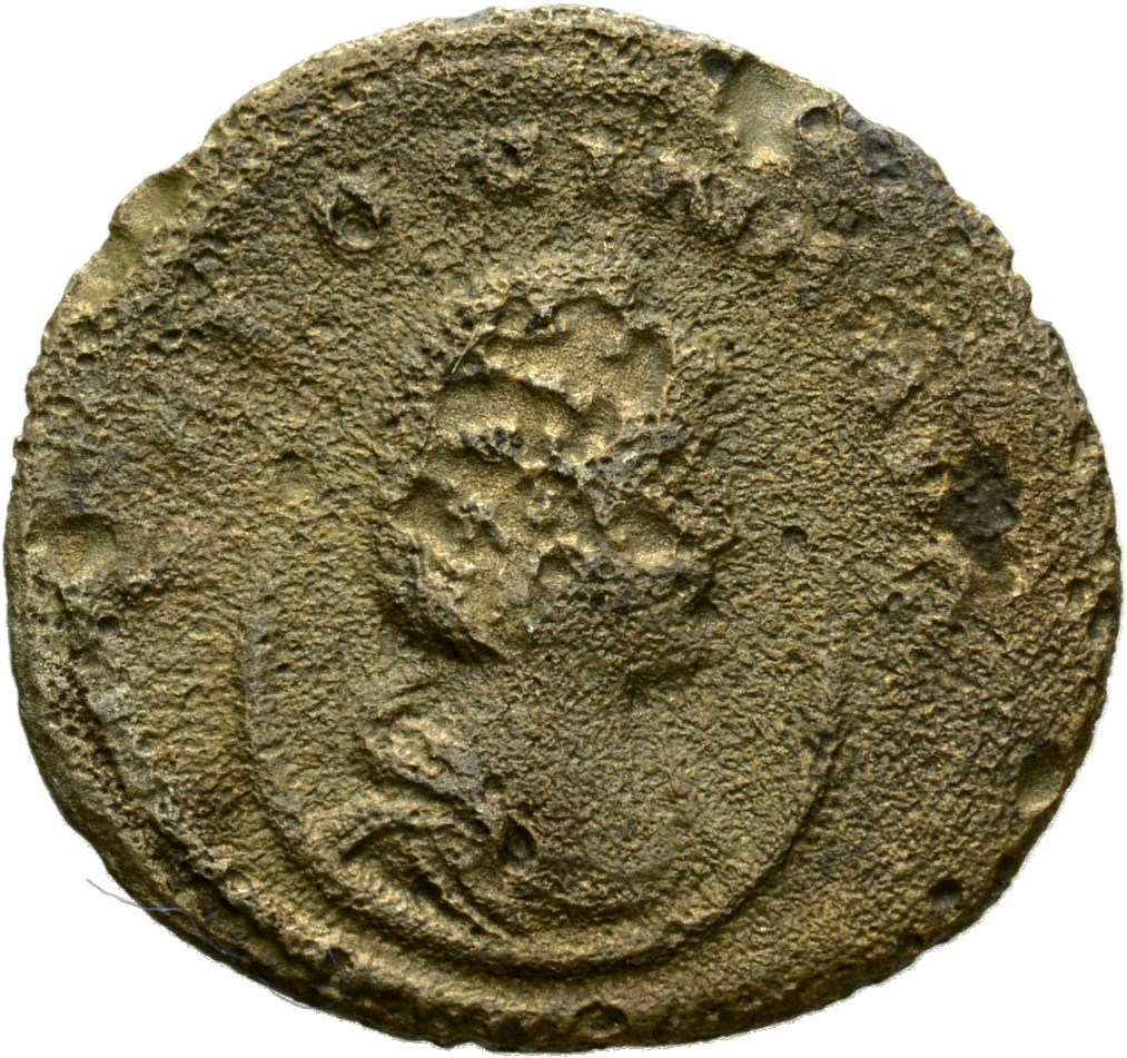 Gallienus obverse — Bust of Salonina, diademed, draped, right, on crescent