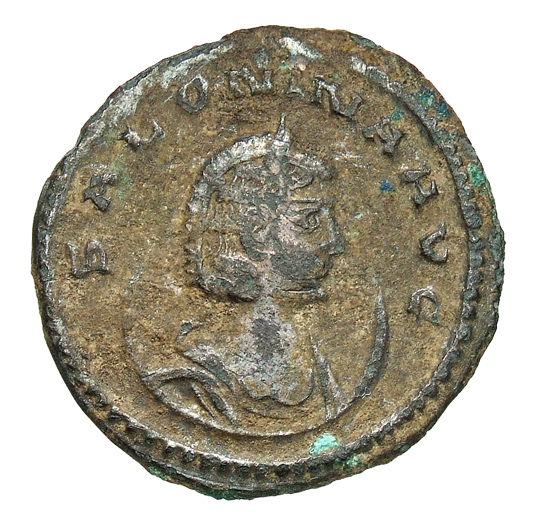 Gallienus obverse — Bust of Salonina, diademed, draped, right, on crescent