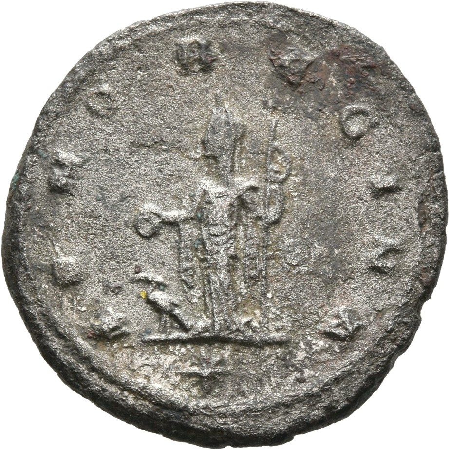 RIC V Salonina (2) 92 Gallienus reverse, Juno, draped, standing left, holding patera in right hand and sceptre in left han...