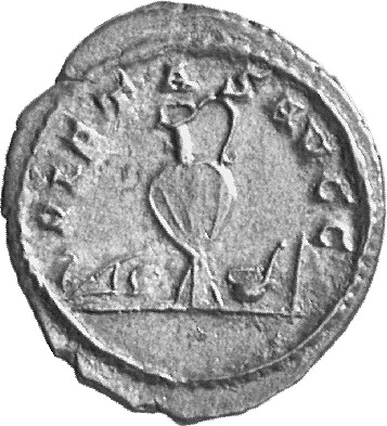 RIC V Saloninus 26 Valerian reverse, Sacrificial implements