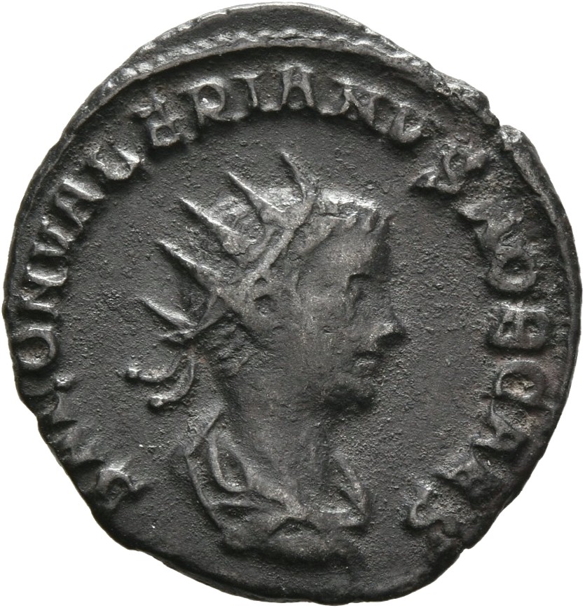 RIC V Saloninus 36: Subtype 1 Valerian obverse, Bust of Saloninus, radiate, draped, right