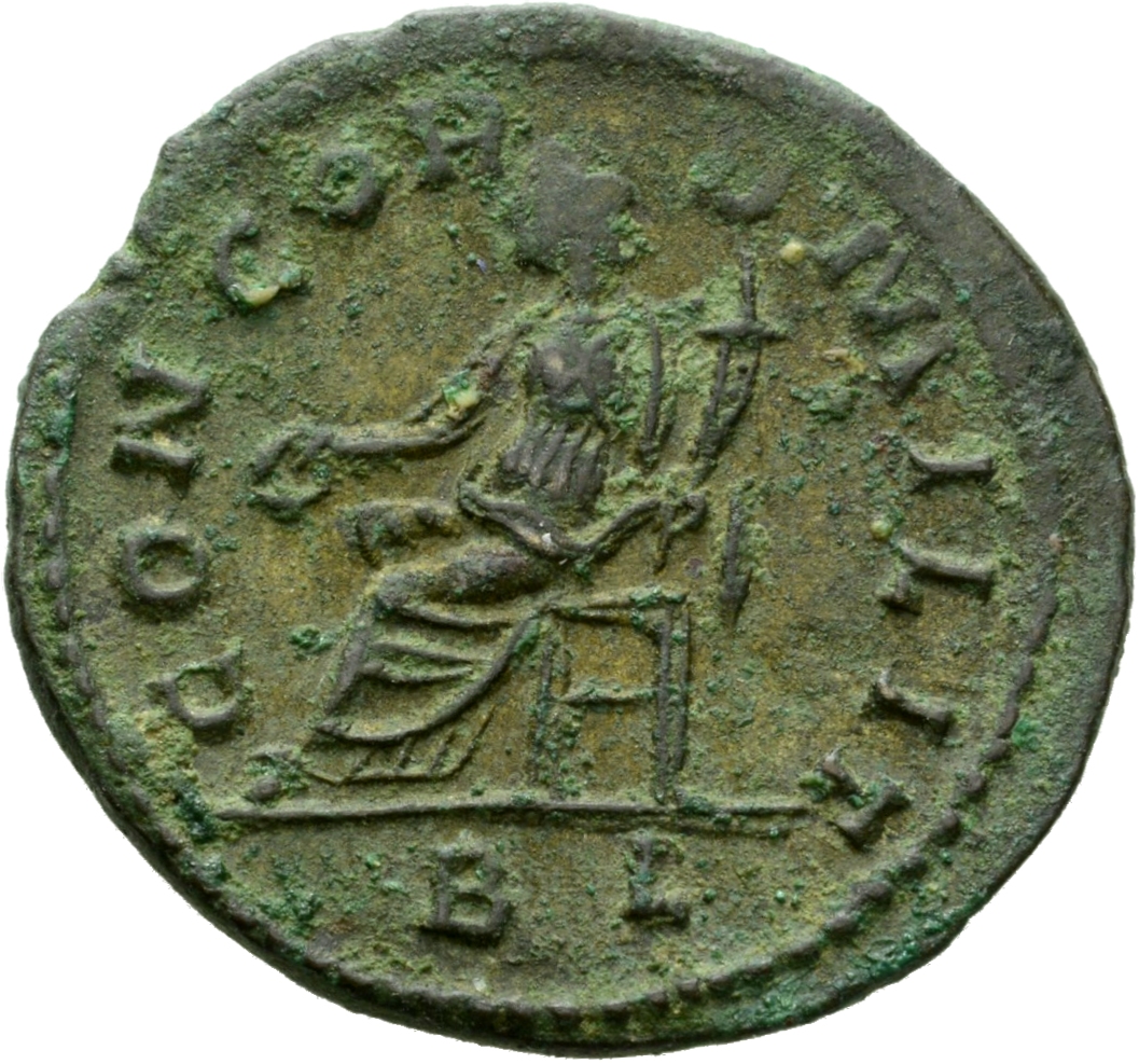 RIC V Severina 1 Aurelian reverse, Concordia, draped, seated left, holding patera in right hand and cornucopiae in left hand