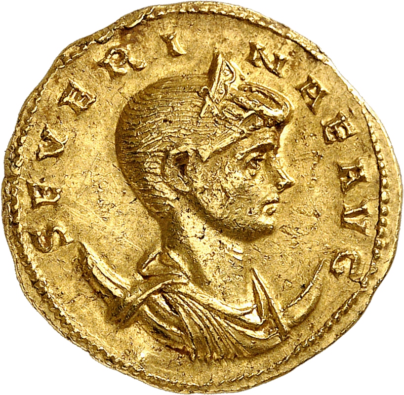 RIC V Severina 12 Aurelian obverse, Bust of Severina, diademed, draped, on crescent, right