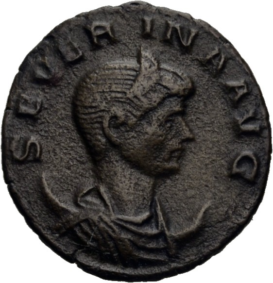 RIC V Severina 20 Aurelian obverse, Bust of Severina, diademed, draped, on crescent, right