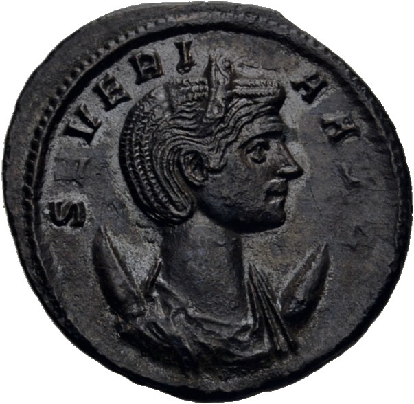 RIC V Severina 4 Aurelian obverse, Bust of Severina, diademed, draped, on crescent, right