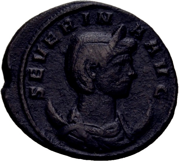 RIC V Severina 4 Aurelian obverse, Bust of Severina, diademed, draped, on crescent, right