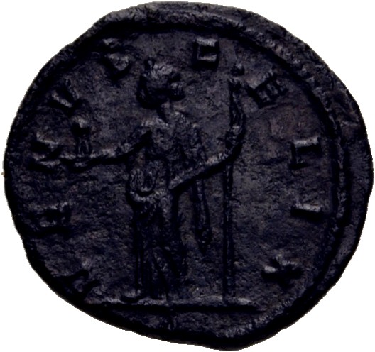 RIC V Severina 6 Aurelian reverse, Venus, draped, standing left, hlding seated figure (Cupid?) in right hand and sceptre i...