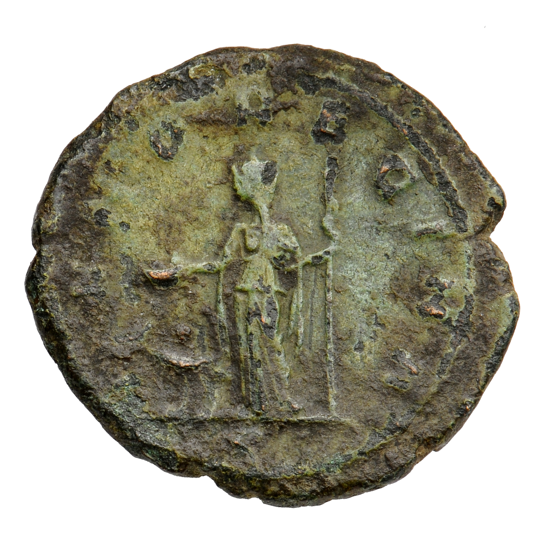 RIC V Severina 7 Aurelian reverse, Juno, draped, standing left, holding patera in right hand and sceptre in left hand; at ...