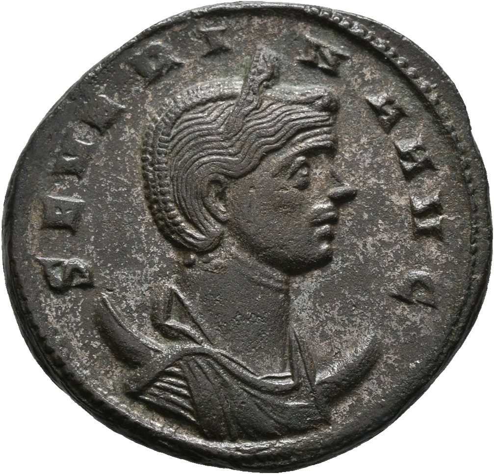 RIC V Severina 8 Aurelian obverse, Bust of Severina, diademed, draped, on crescent, right
