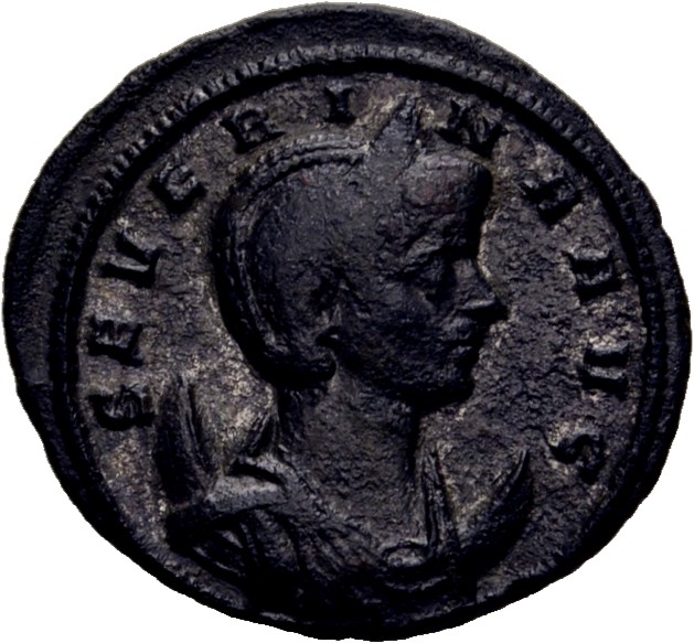 RIC V Severina 8 Aurelian obverse, Bust of Severina, diademed, draped, on crescent, right