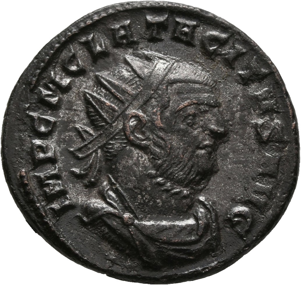 RIC V Tacitus 148 Tacitus obverse, Bust of Tacitus, radiate, draped, cuirassed, right