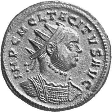 RIC V Tacitus 150 Tacitus obverse, Bust of Tacitus, radiate, draped, cuirassed, right or bust of Tacitus, radiate, cuirass...