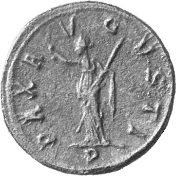 RIC V Tacitus 150 Tacitus reverse, Pax, draped, standing left, holding olive-branch in right hand and sceptre in left hand