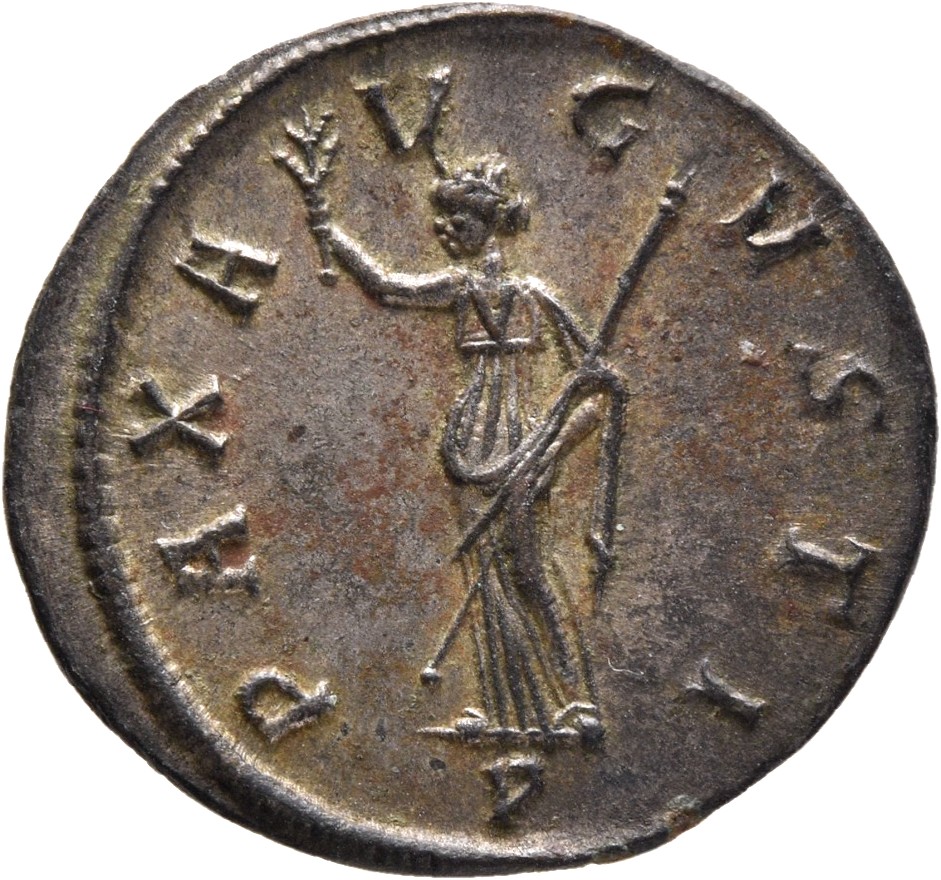 RIC V Tacitus 150 Tacitus reverse — Pax, draped, standing left, holding olive-branch in right hand and sceptre in left hand