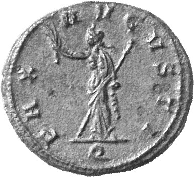 RIC V Tacitus 151 Tacitus reverse, Pax, draped, standing left, holding olive-branch in right hand and sceptre in left hand