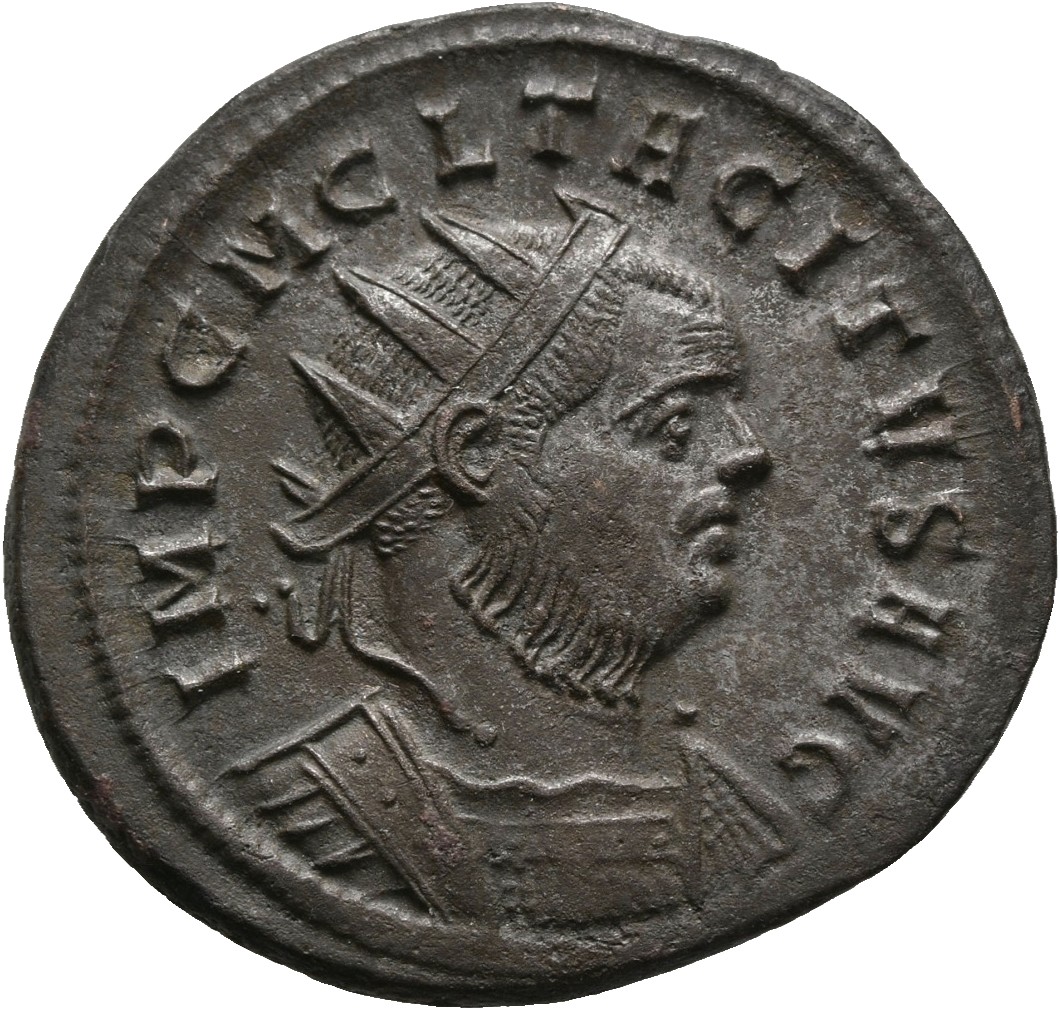 RIC V Tacitus 160 Tacitus obverse, Bust of Tacitus, radiate, draped, cuirassed, right